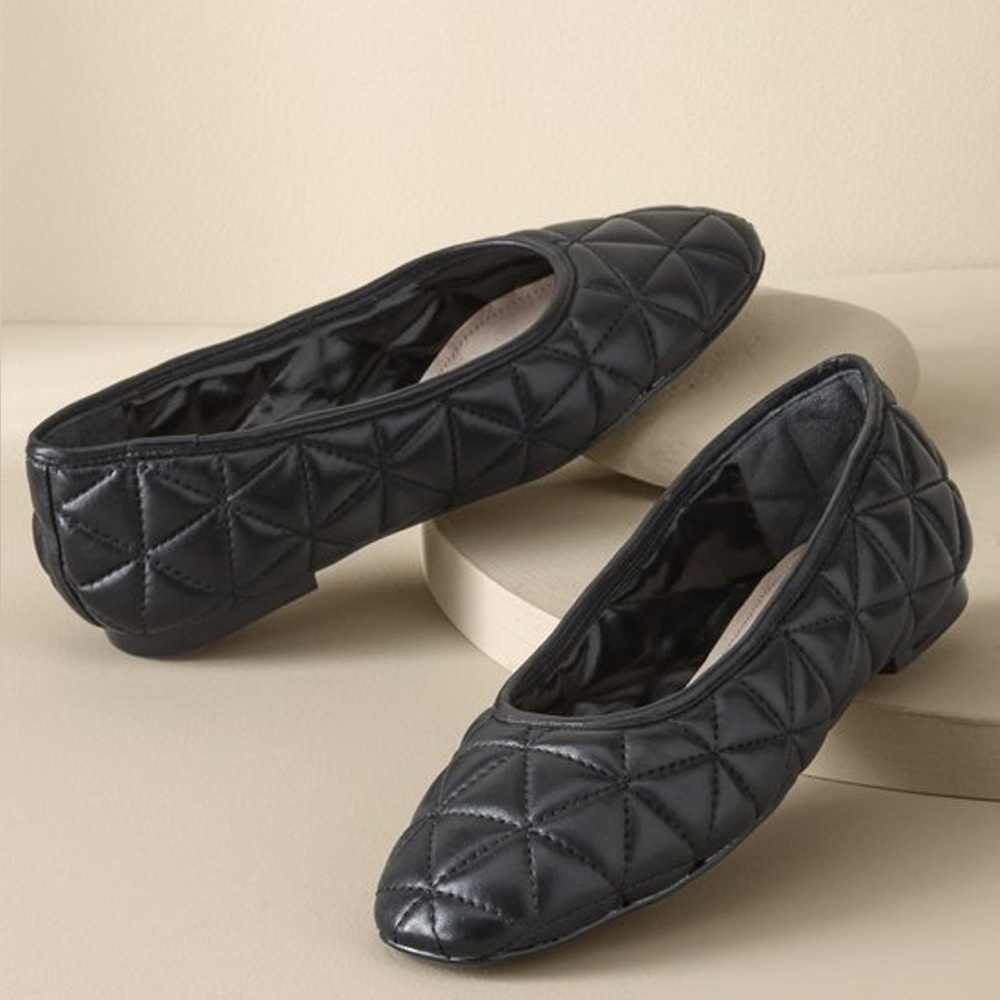 Schutz Arissa Quilted Ballet Flat Black Size 6